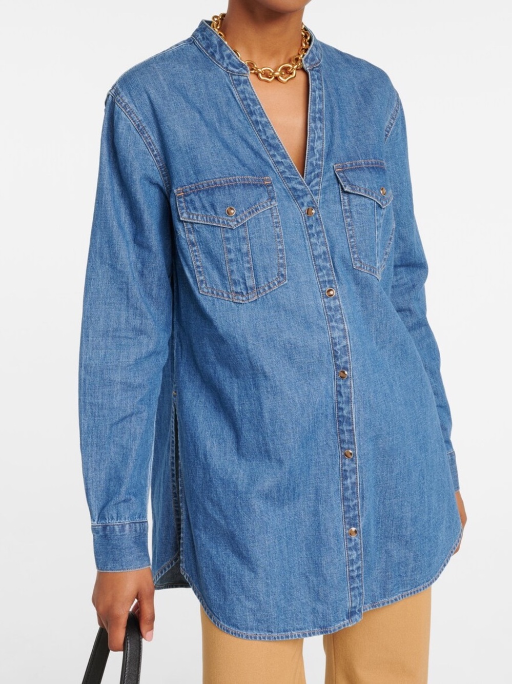 Veronica Beard Emira Denim Button Front Shirt Size Small NWT , Cornflower $278